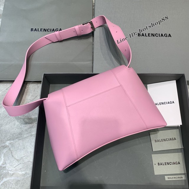 Balenciaga巴黎世家專櫃爆款大號粉色銀扣Hourglass沙漏包 fyj1829